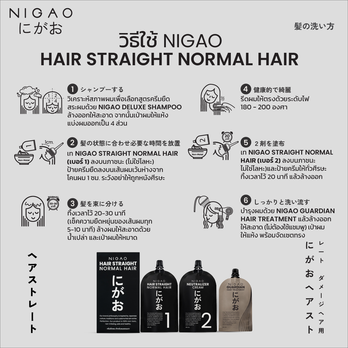 นิกาโอะ ครีมยืดผม สำหรับผมธรรมดา - Image 5