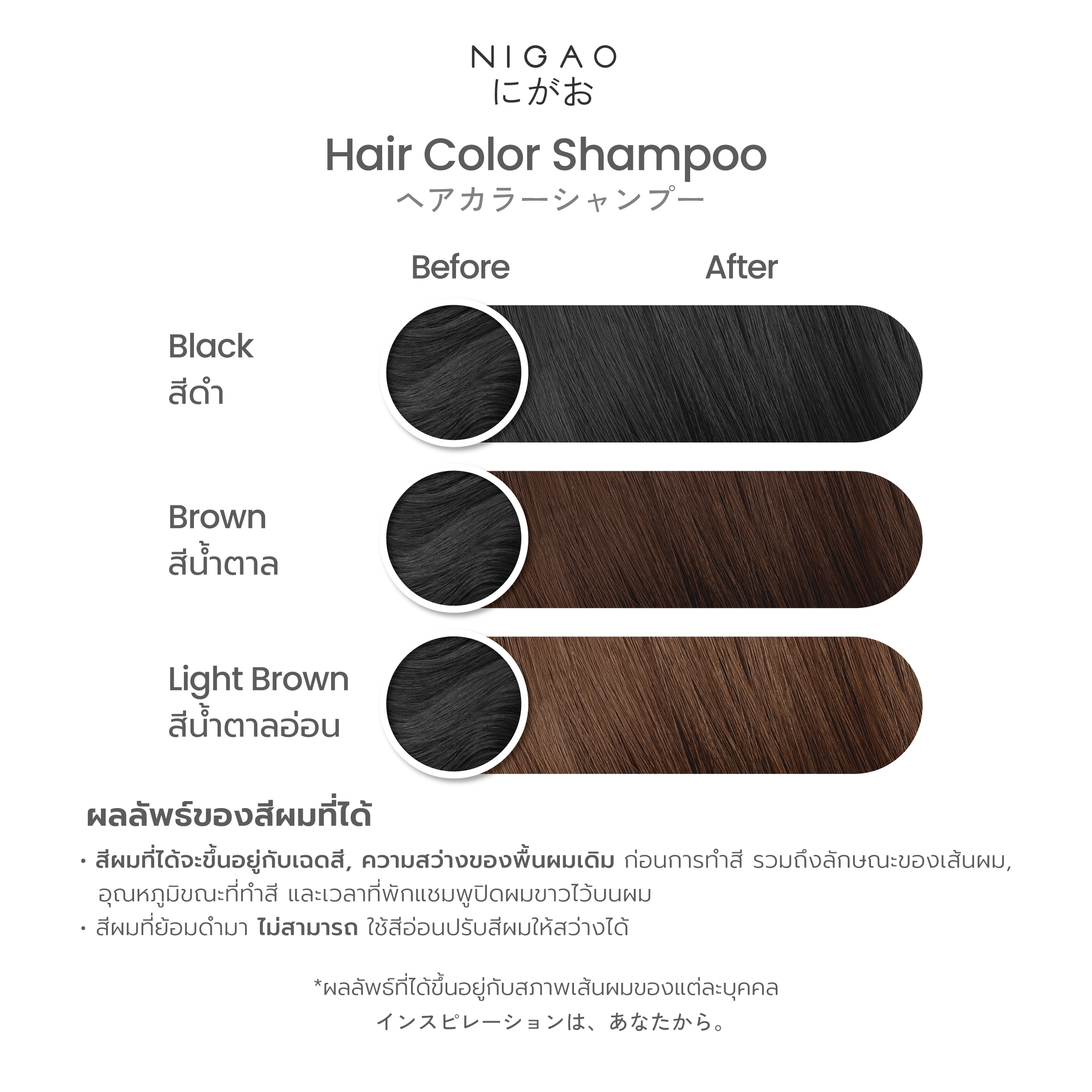 นิกาโอะ แชมพูเปลี่ยนสีผม ปิดผมขาว 30 มล. - Image 4