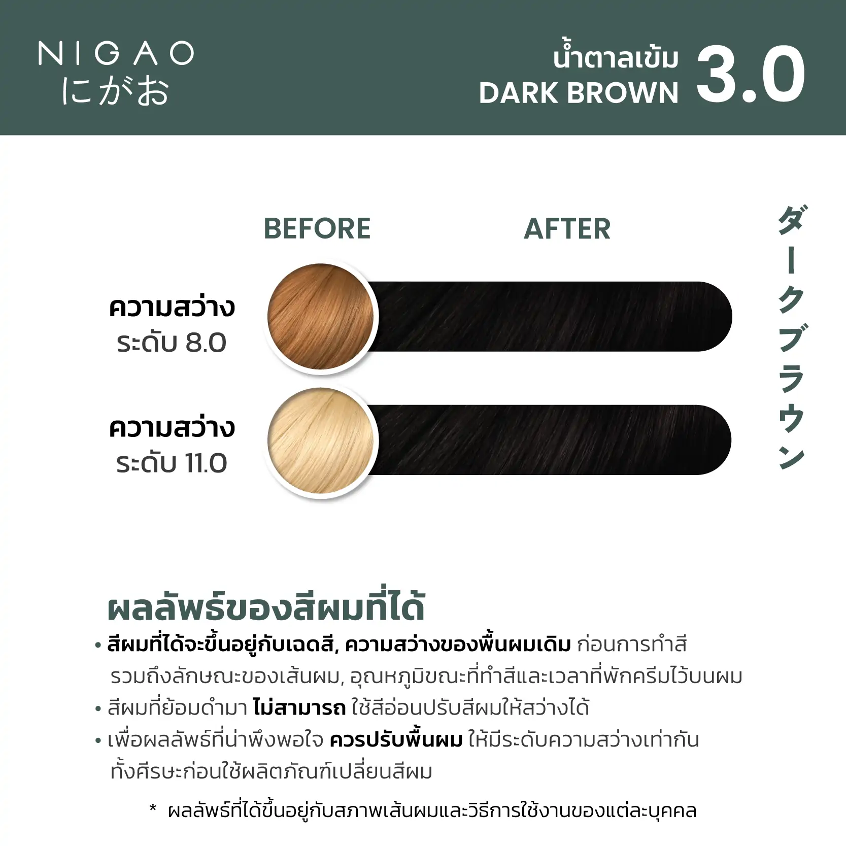 3.0 &ndash; นิกาโอะ สีย้อมผม น้ำตาลเข้ม