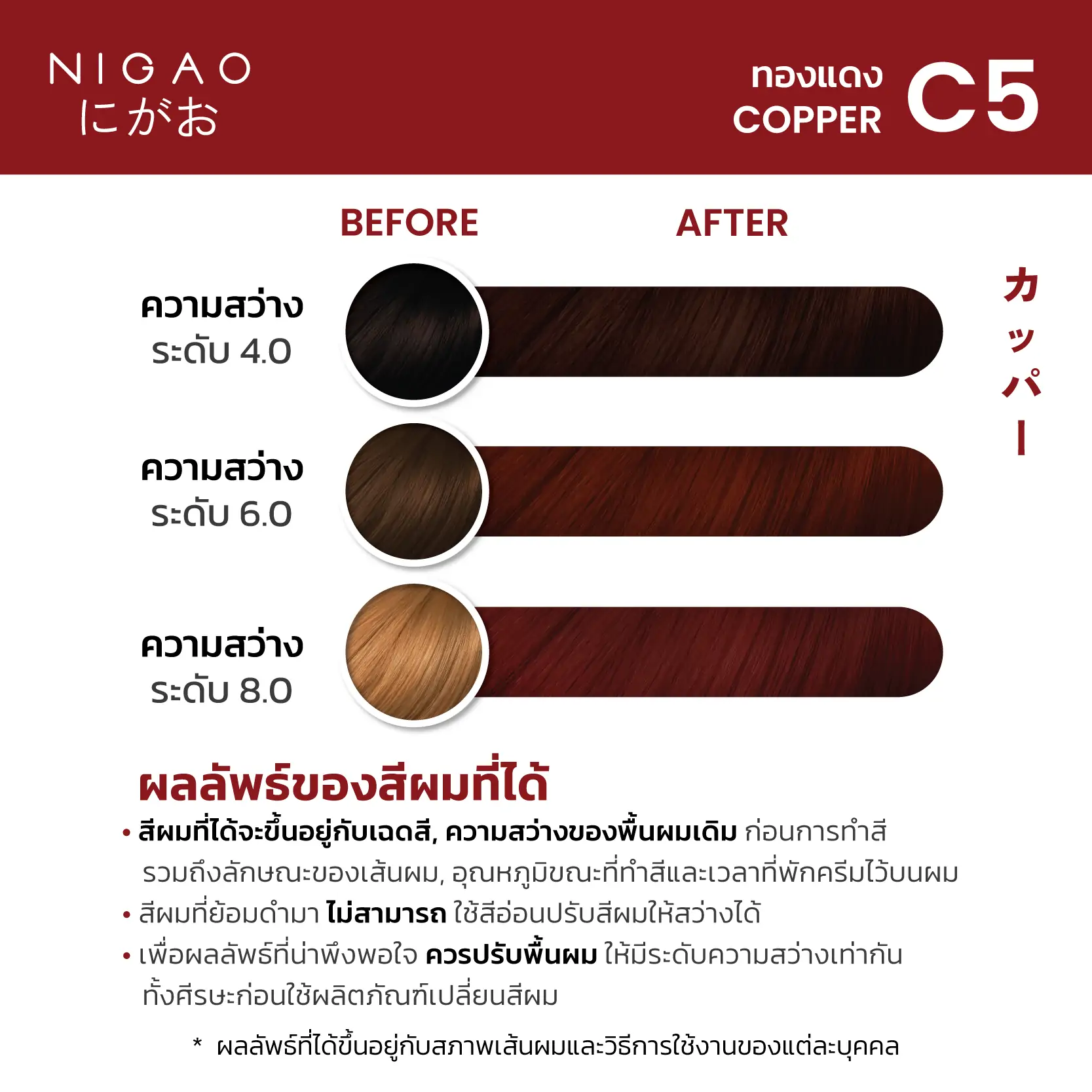 C5 &ndash; นิกาโอะ สีย้อมผม ทองแดง