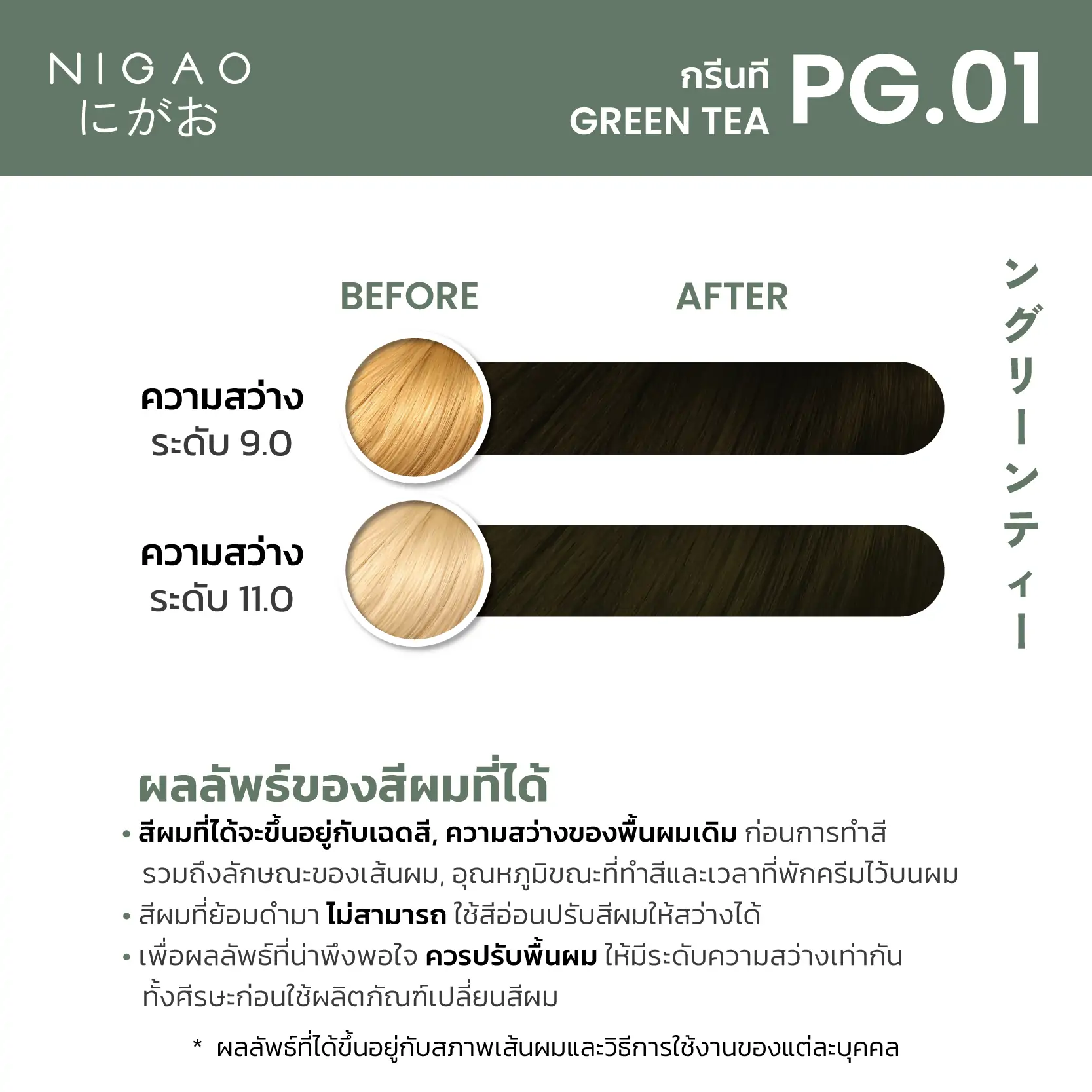 PG.01 – นิกาโอะ สีย้อมผม กรีน ที
