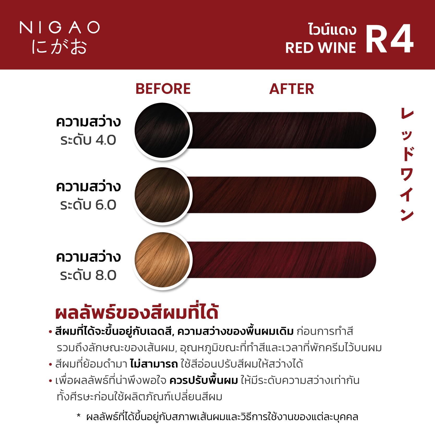 R4 – นิกาโอะ สีย้อมผม <br>ไวน์แดง