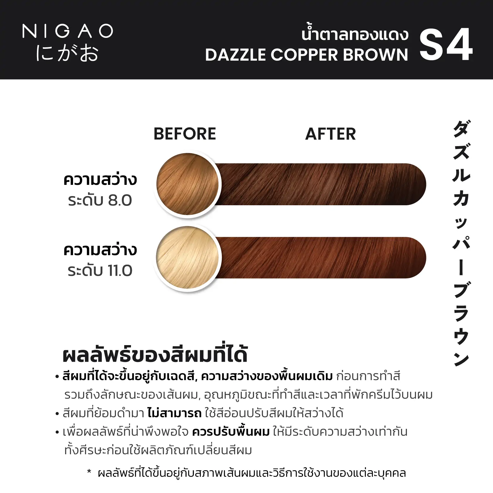 S4 &ndash; นิกาโอะ สีย้อมผม น้ำตาลทองแดง