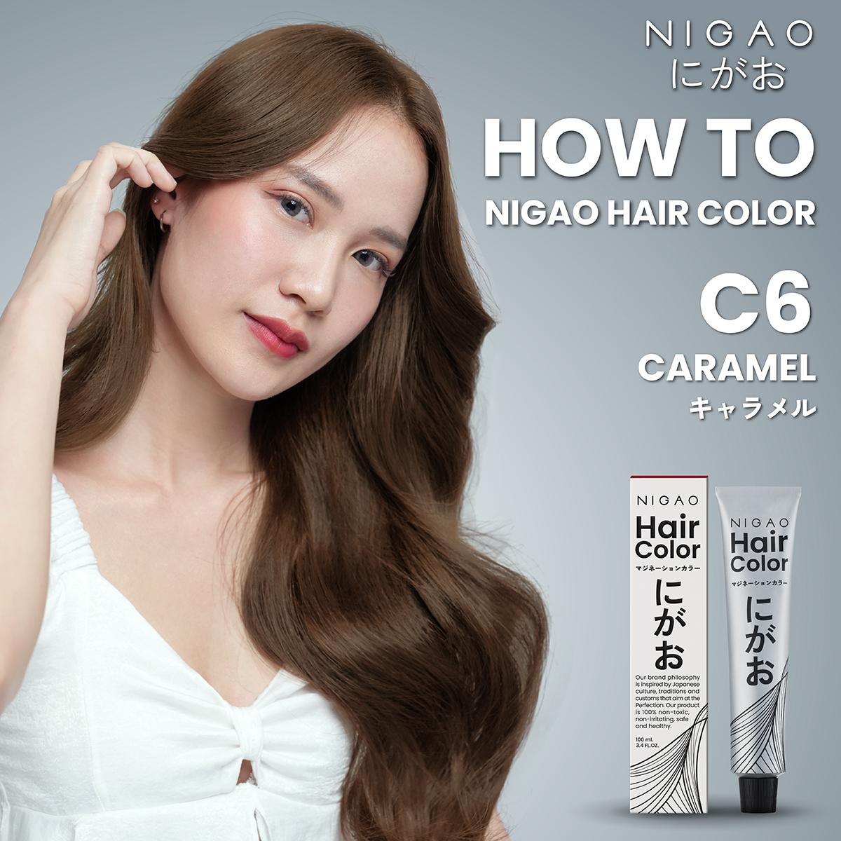 C6 – นิกาโอะ สีย้อมผม <br>คาราเมล