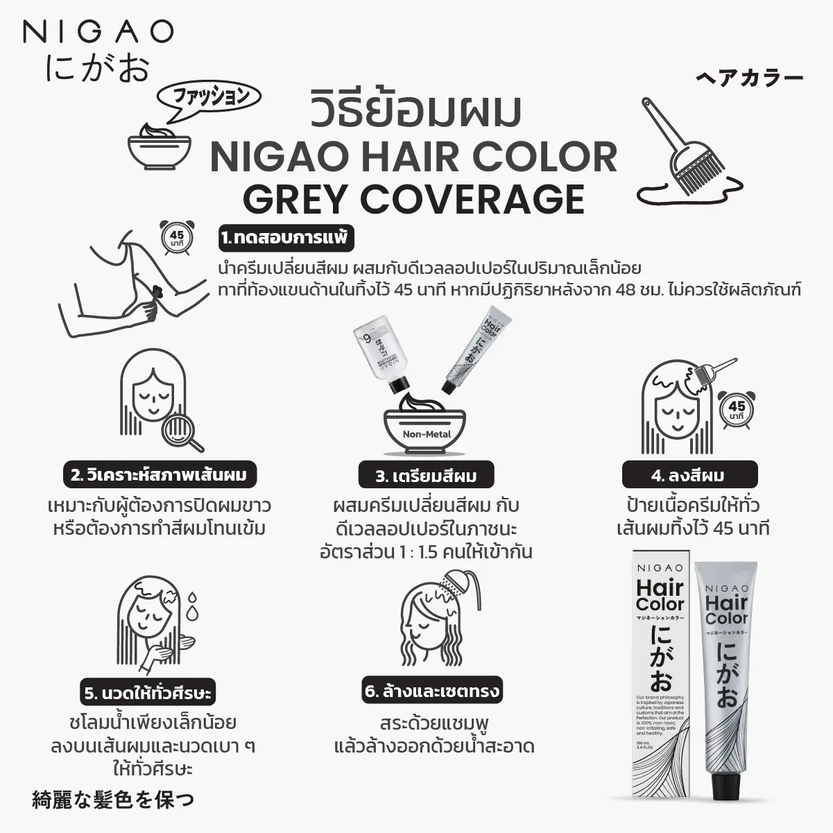 S2 – นิกาโอะ สีย้อมผม น้ำตาลกรีนที