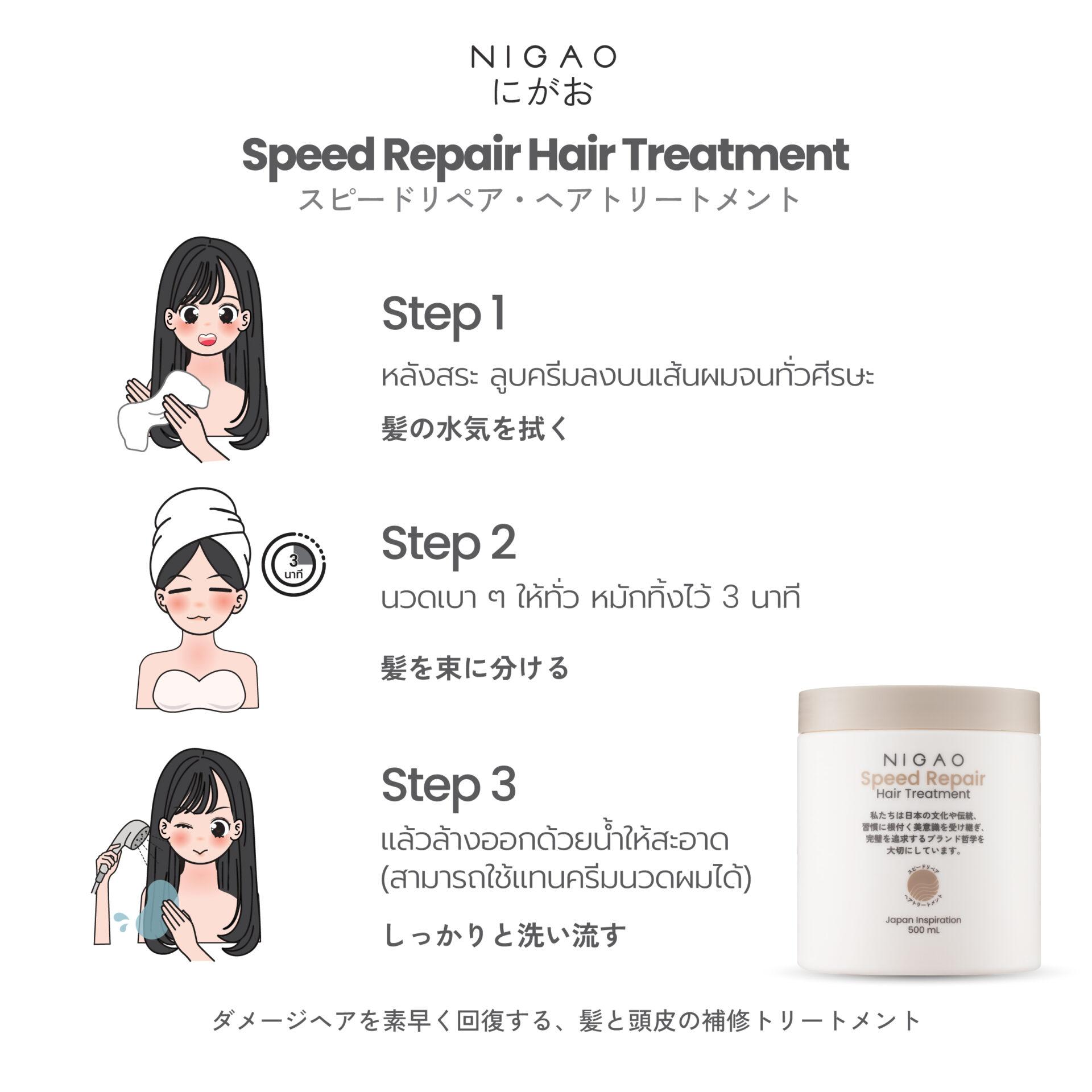 นิกาโอะ สปีด รีแพร์ แฮร์ <br>ทรีทเม้นท์ 500 มล.