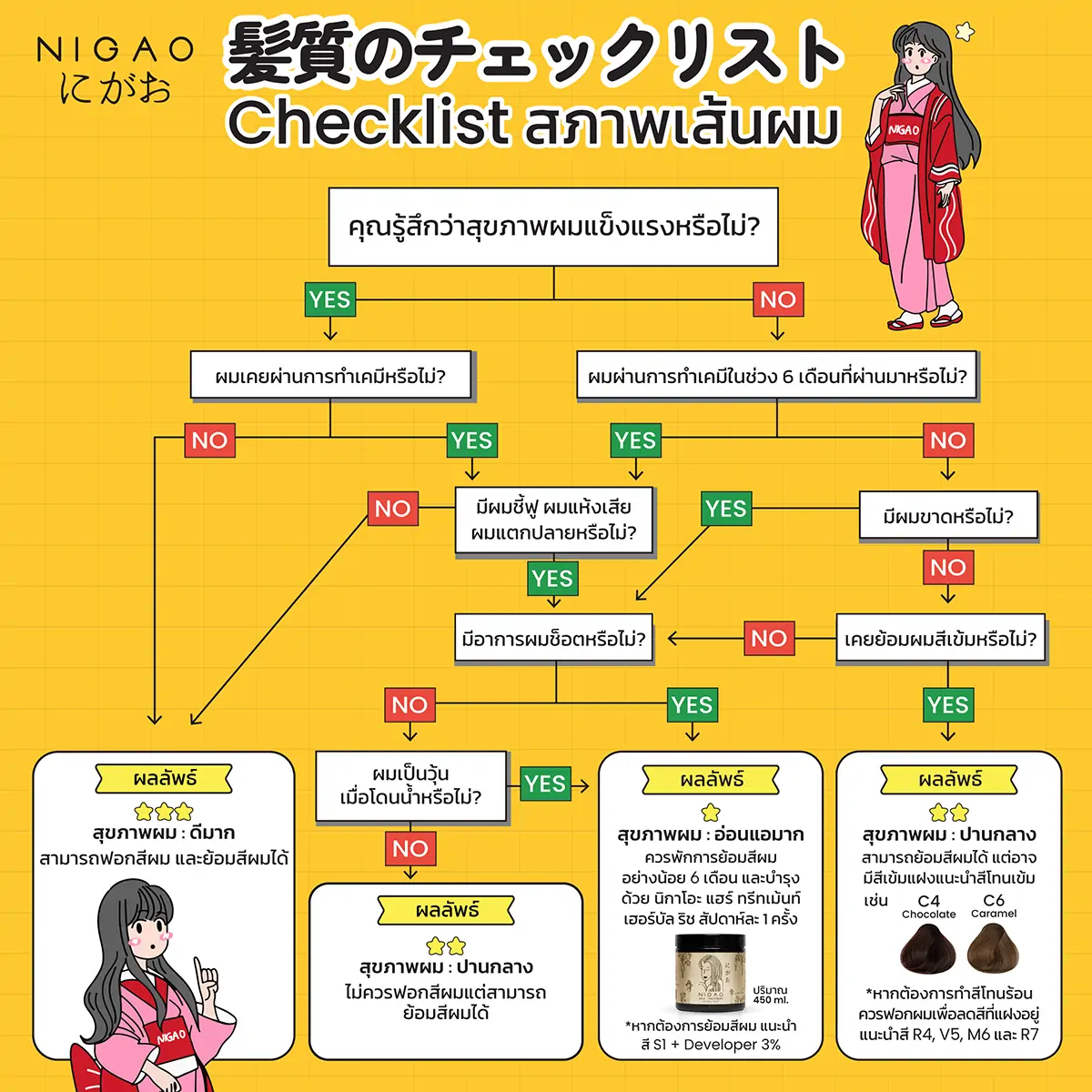 Checklist ประเมินสภาพเส้นผม By นิกาโอะ