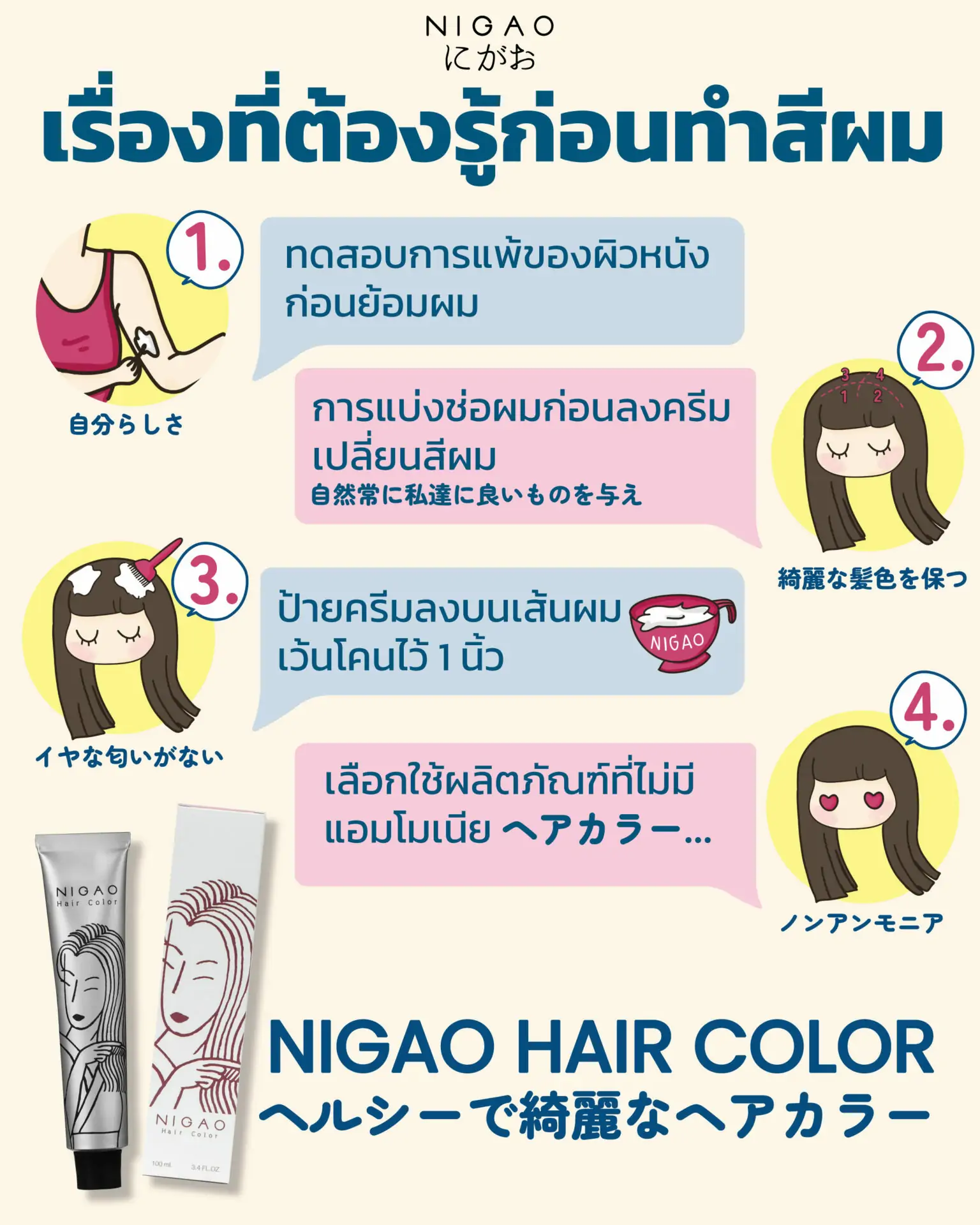 ภาพประกอบการโฆษณาผลิตภัณฑ์ครีมเปลี่ยนสีผม