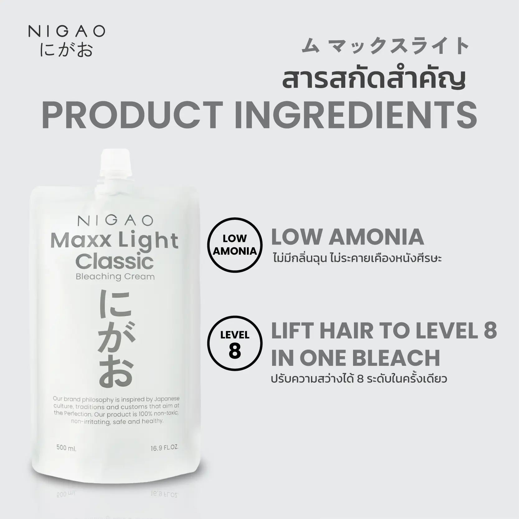 นิกาโอะ แม็กซ์ ไลท์ คลาสสิก บลีชชิ่ง ครีม 500 มล.