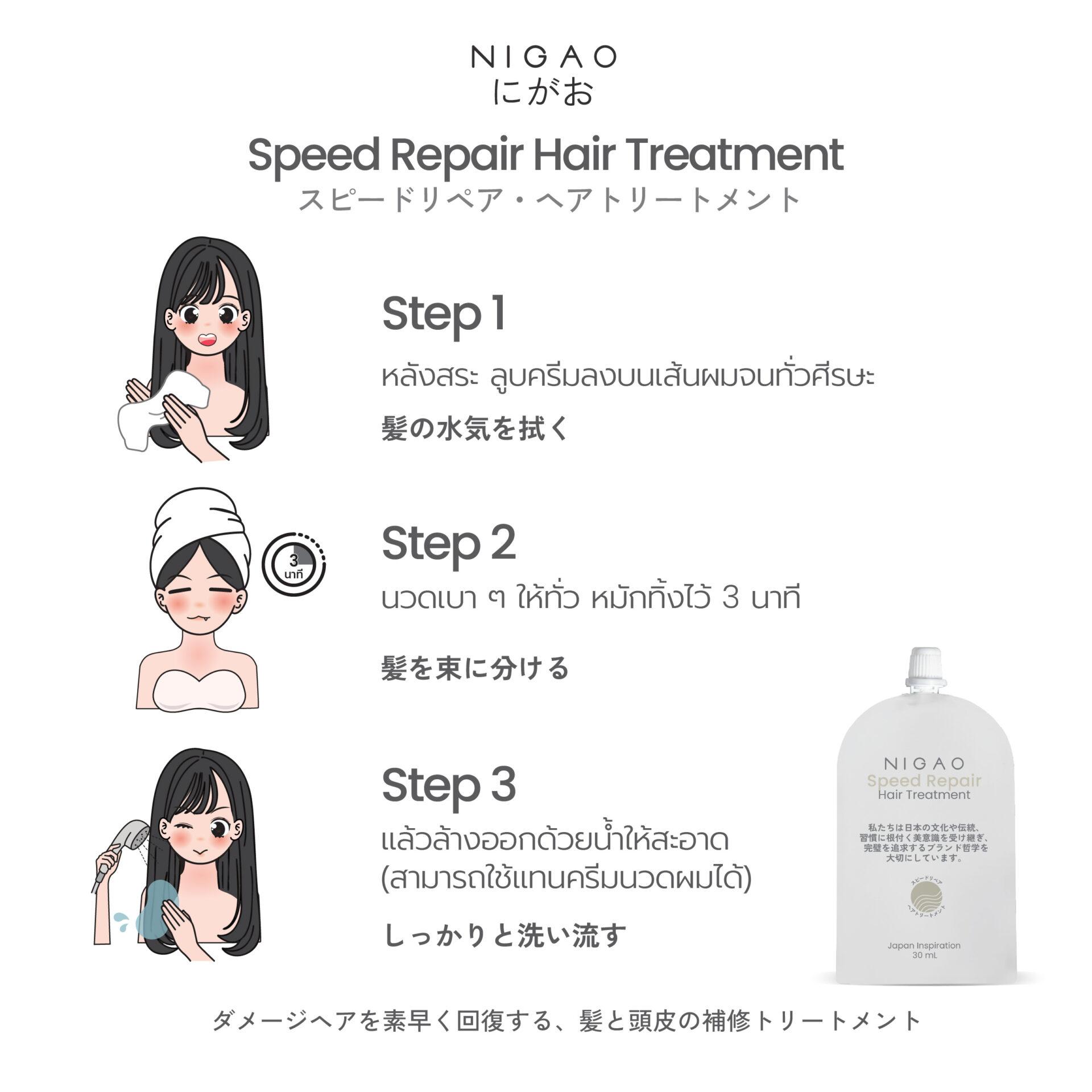 นิกาโอะ สปีด รีแพร์ <br>แฮร์ ทรีทเม้นท์ 30 มล.