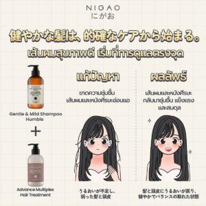 อินโฟกราฟิก NIGAO แนะนำการจับคู่แชมพูกับทรีทเม้นท์ 4 สูตร เพื่อแก้ปัญหาผมแตกต่างกัน เช่น ผมเฟด สีไม่สม่ำเสมอ ผมขาดความชุ่มชื้น ผมชี้ฟู และผมบาง 5