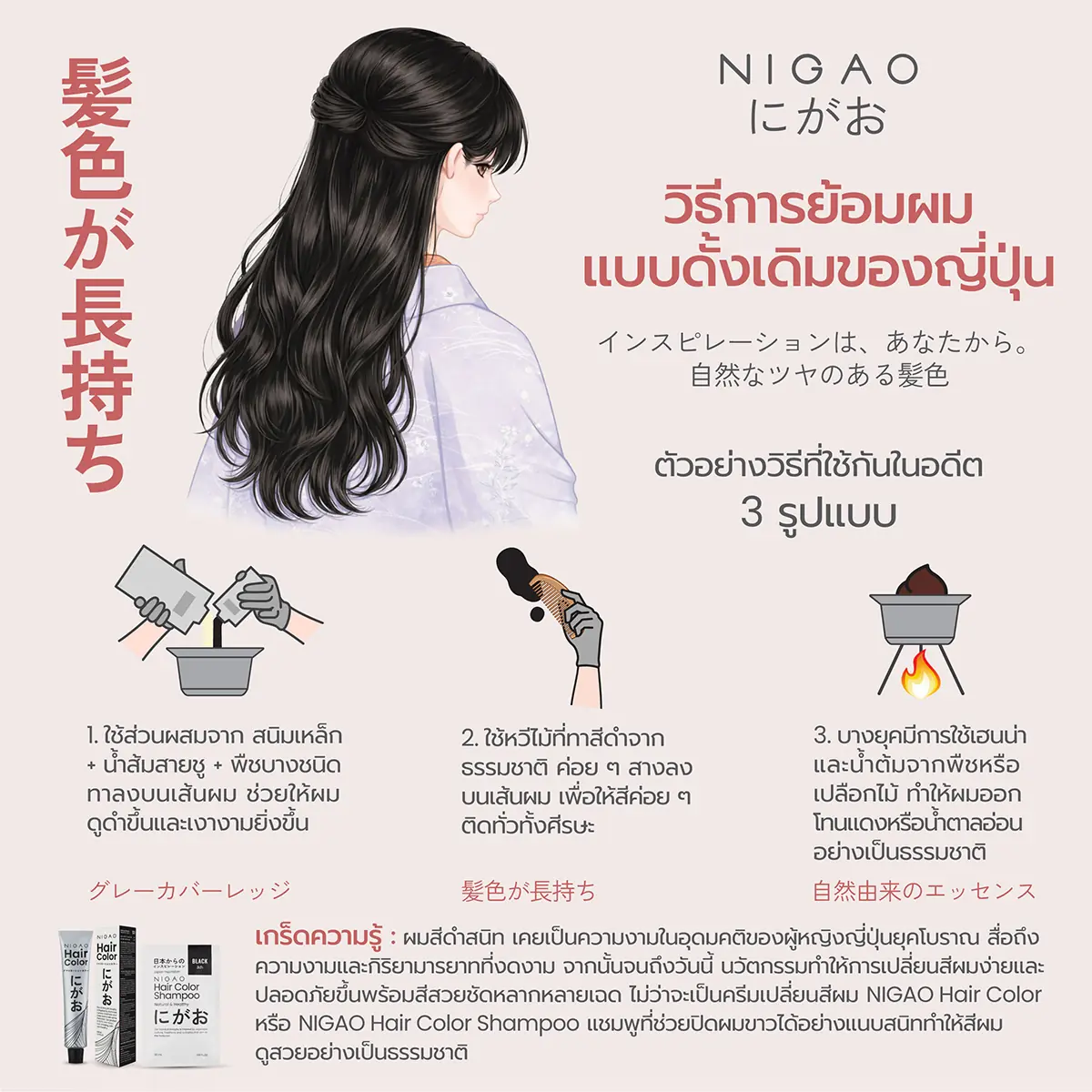 วิธีการย้อมผมแบบดั้งเดิมของญี่ปุ่น จากธรรมชาติสู่นวัตกรรมสีผม