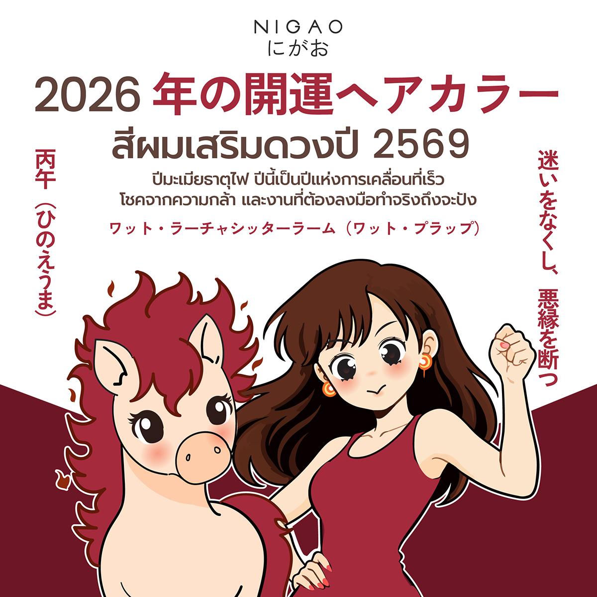 สีผมเสริมดวงปี 2569 ปีมะเมียธาตุไฟ เลือกสีผมเสริมงาน เงิน และความมั่นใจ
