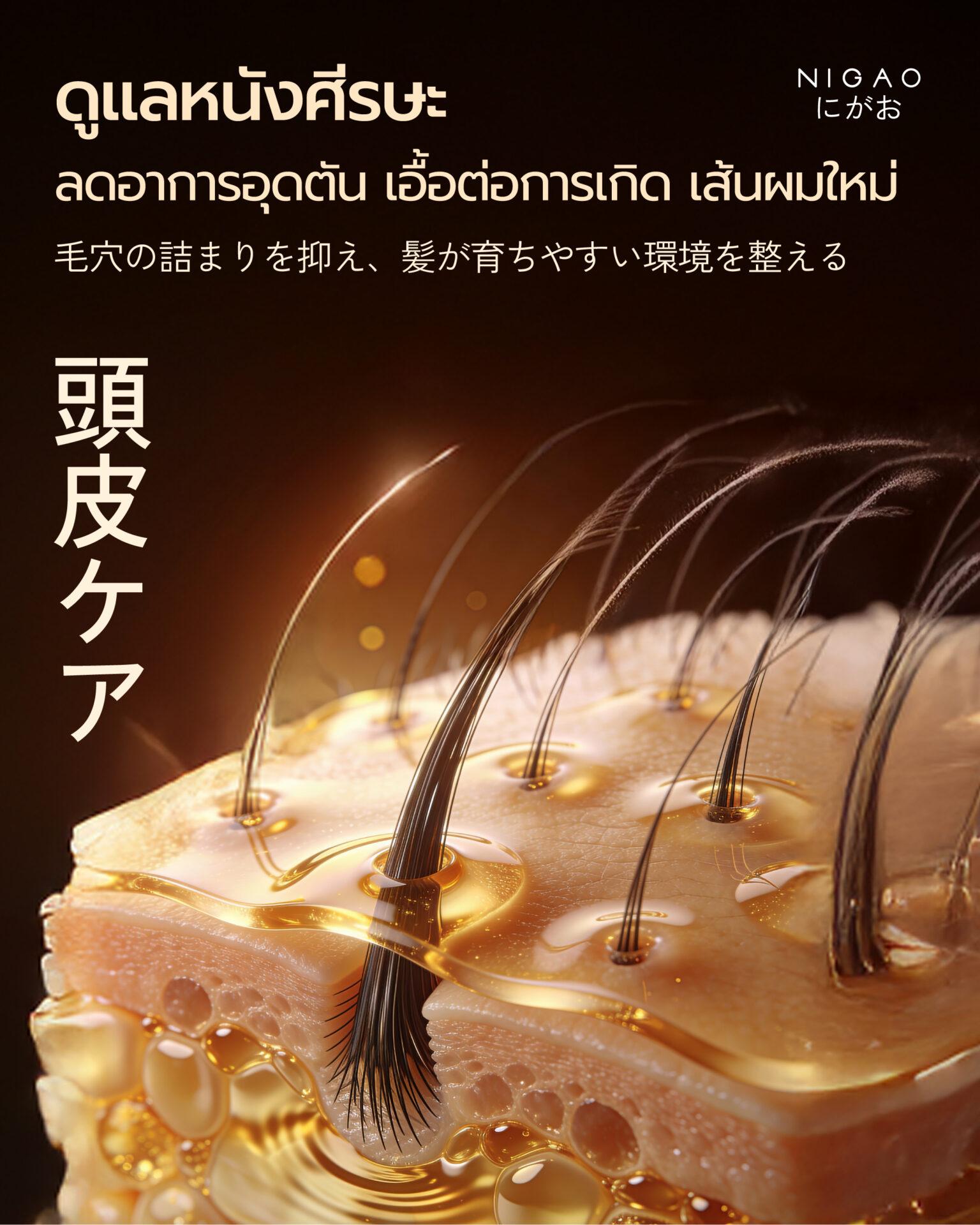 ฟื้นฟูเส้นผมแบบองค์รวม แชมพูลดผมร่วง NIGAO