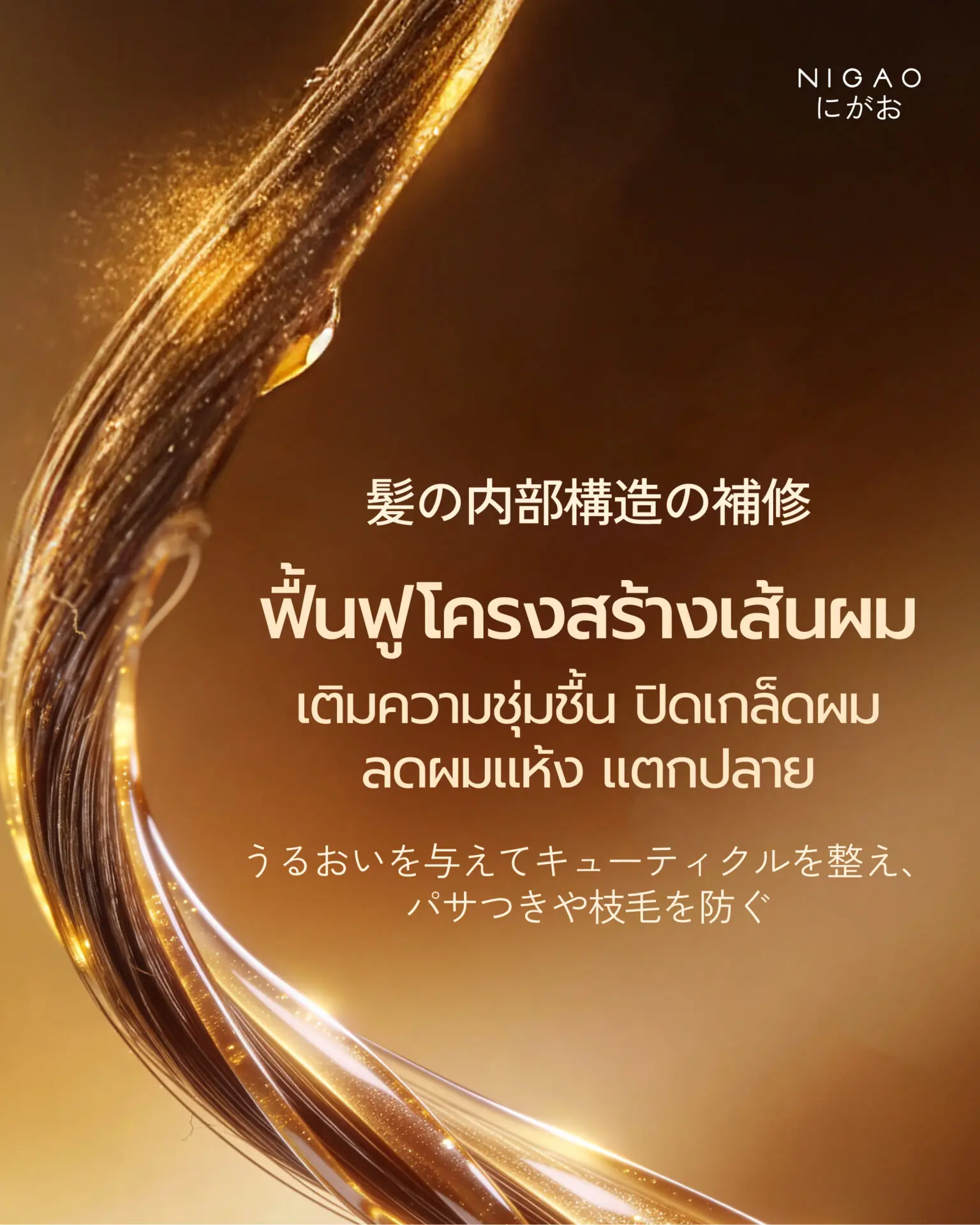 ฟื้นฟูเส้นผมแบบองค์รวม แชมพูลดผมร่วง NIGAO