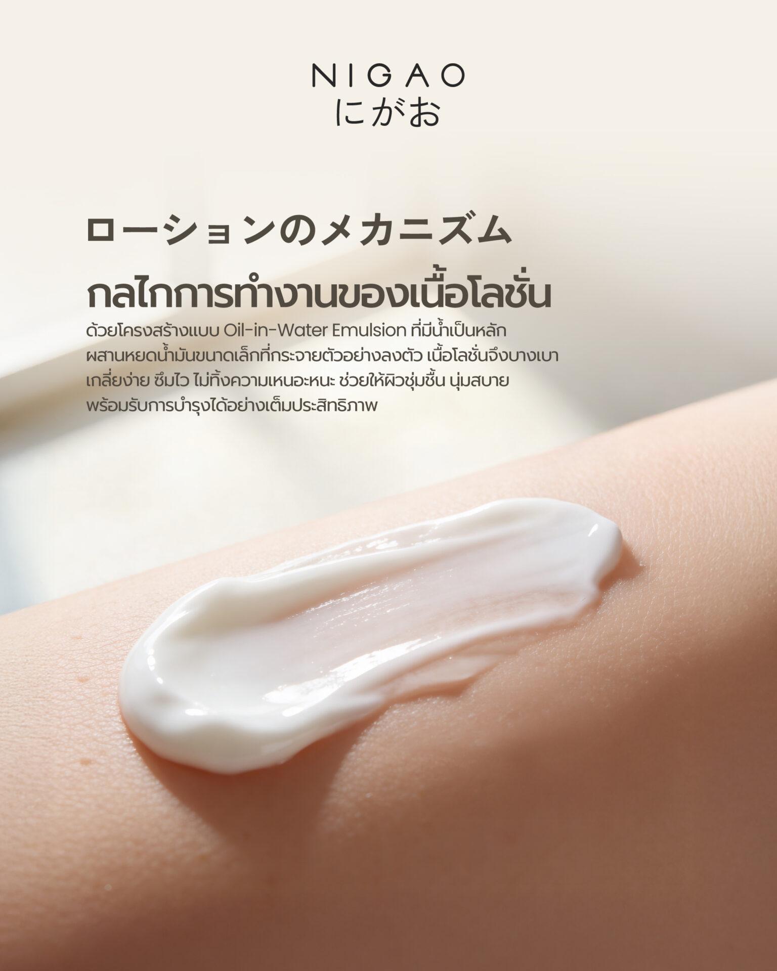 การทำงานของ Watery Body Lotion โลชั่นบางเบา ซึมไว