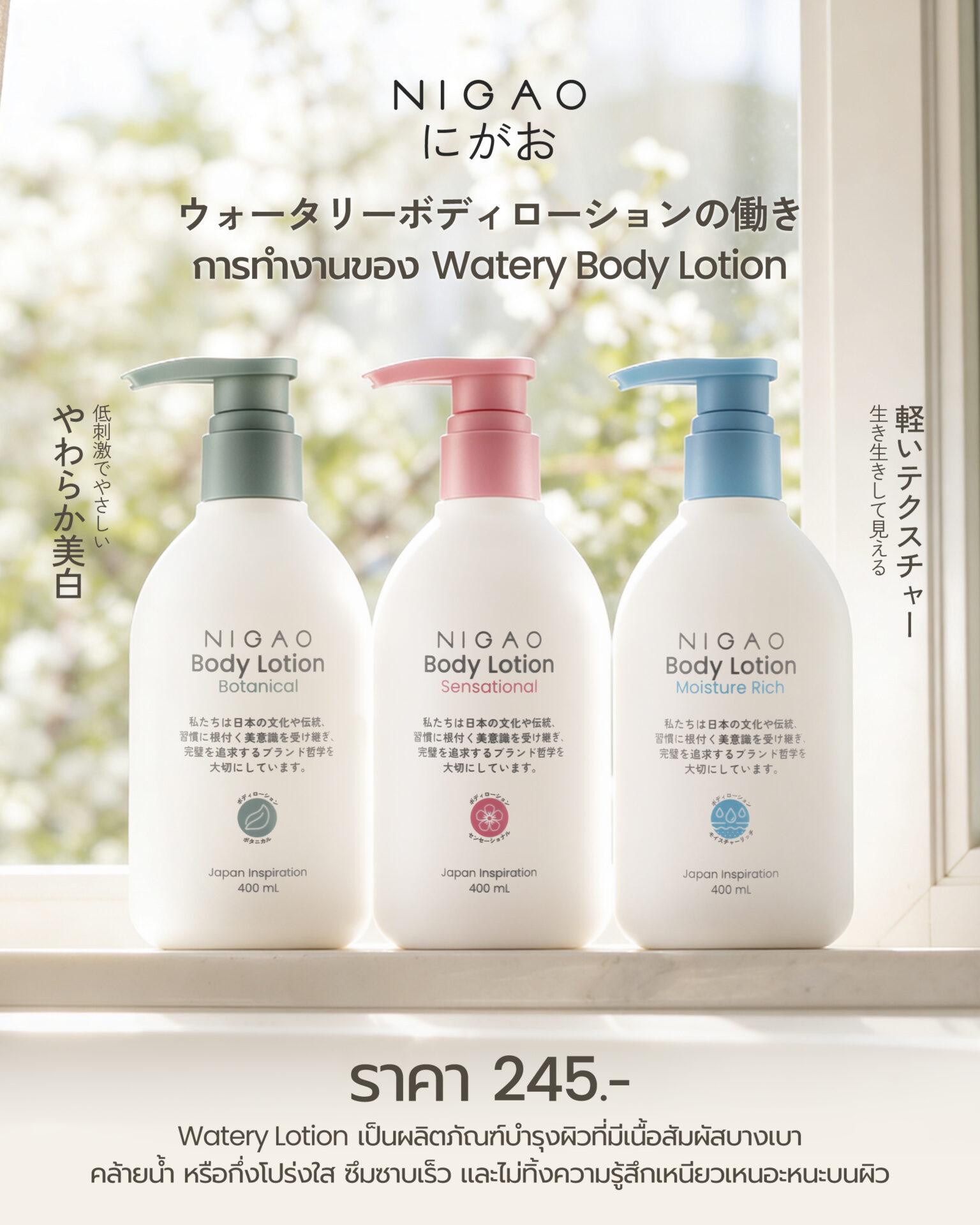 การทำงานของ Watery Body Lotion โลชั่นบางเบา ซึมไว