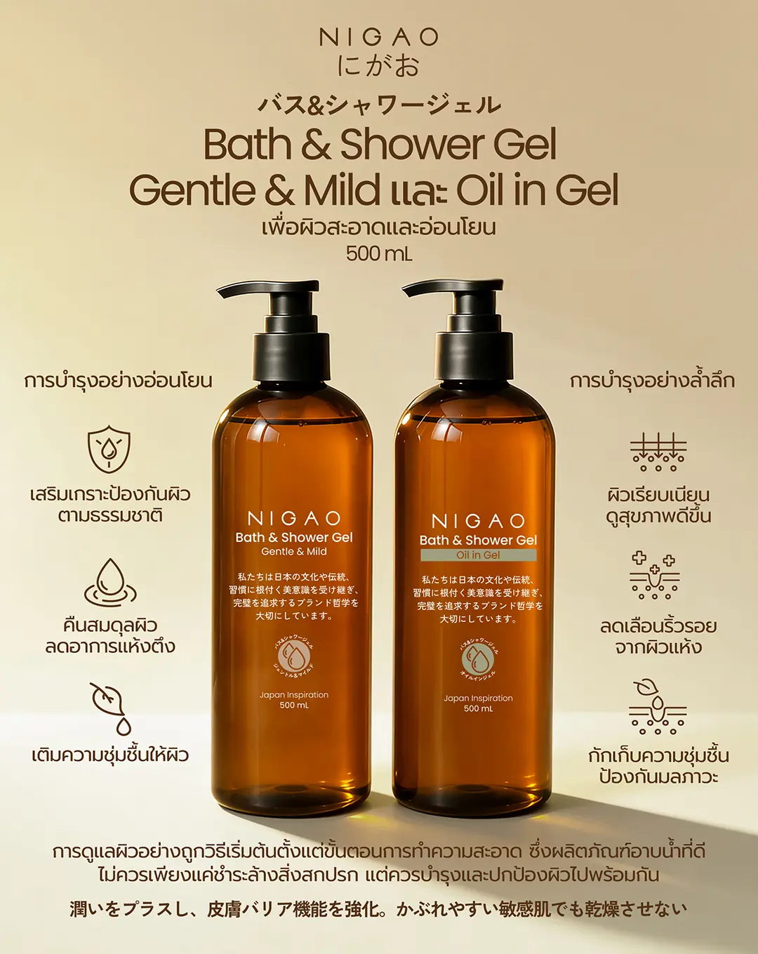 NIGAO Bath & Shower Gel เจลอาบน้ำบำรุงผิว