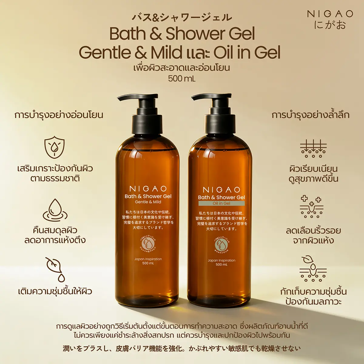 NIGAO Bath & Shower Gel เจลอาบน้ำบำรุงผิว
