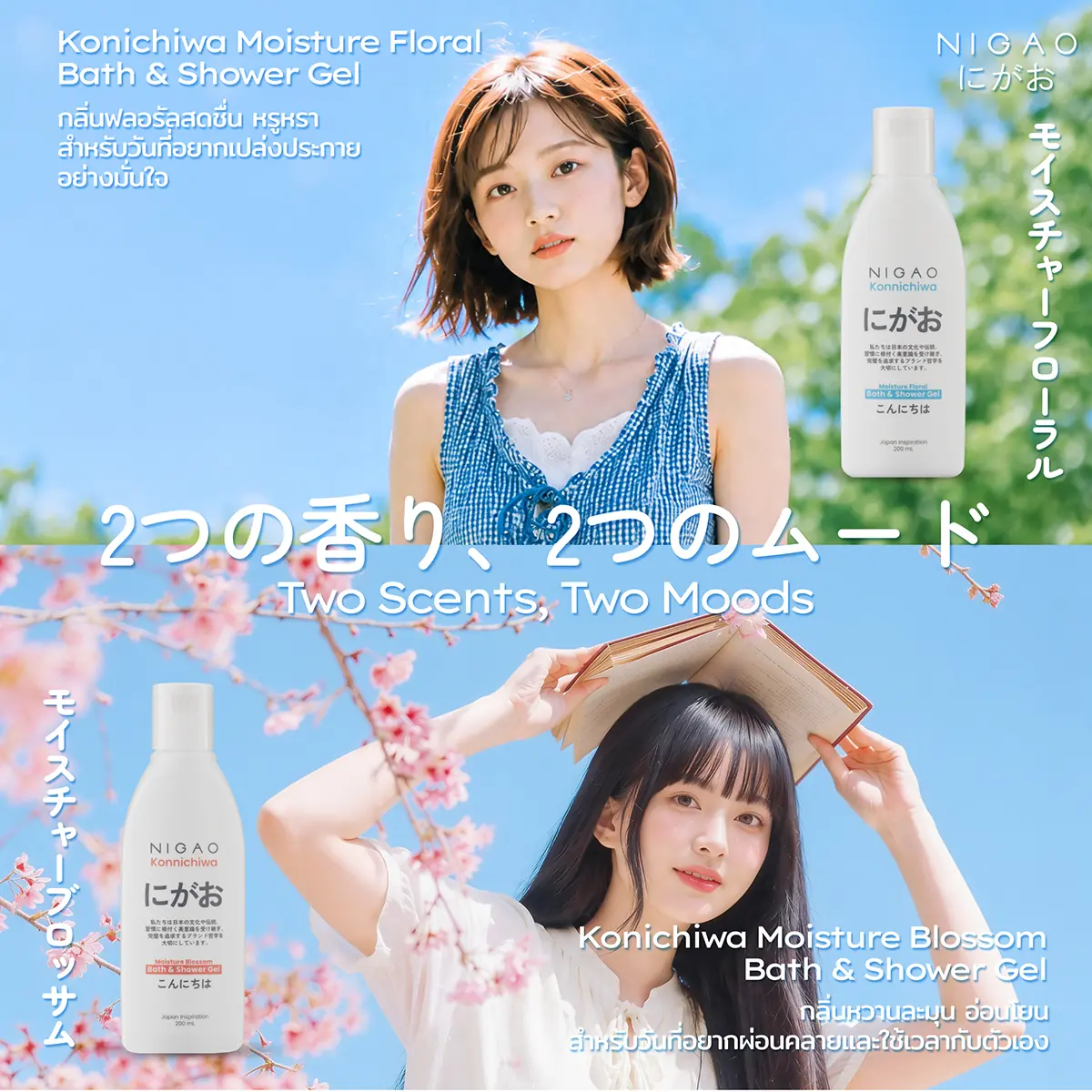 NIGAO Konichiwa Bath & Shower Gel 2 กลิ่น 2 อารมณ์