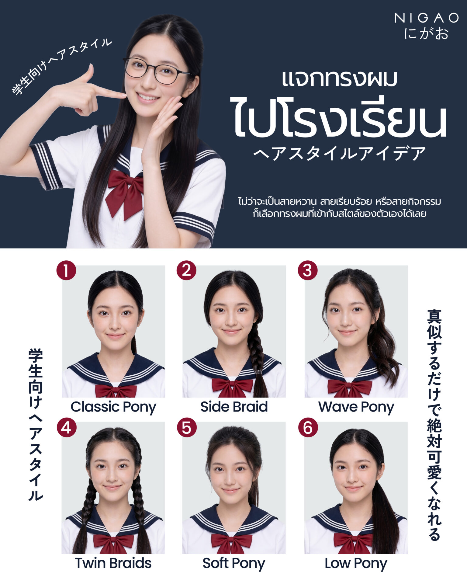 ไอเดียทรงผมไปโรงเรียน น่ารัก ทำตามง่าย