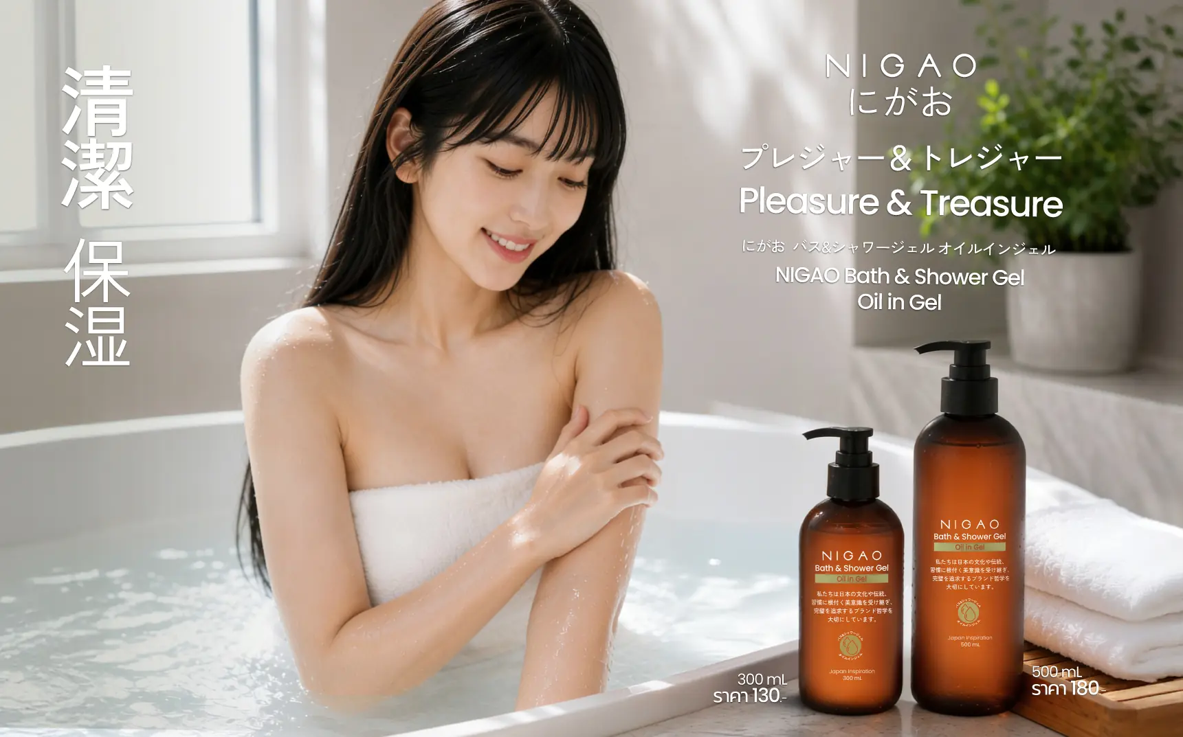 NIGAO Oil in Gel เจลอาบน้ำผิวชุ่มชื้นอิ่มฟู