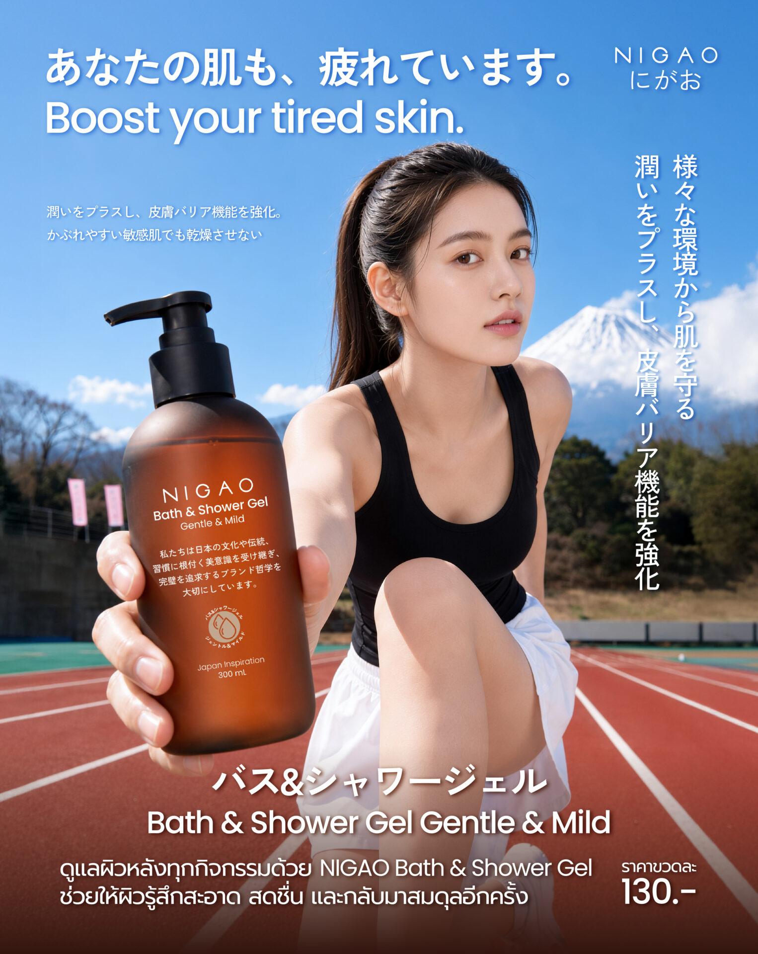 ดูแลผิวหลังออกกำลังกายด้วย NIGAO Bath & Shower Gel