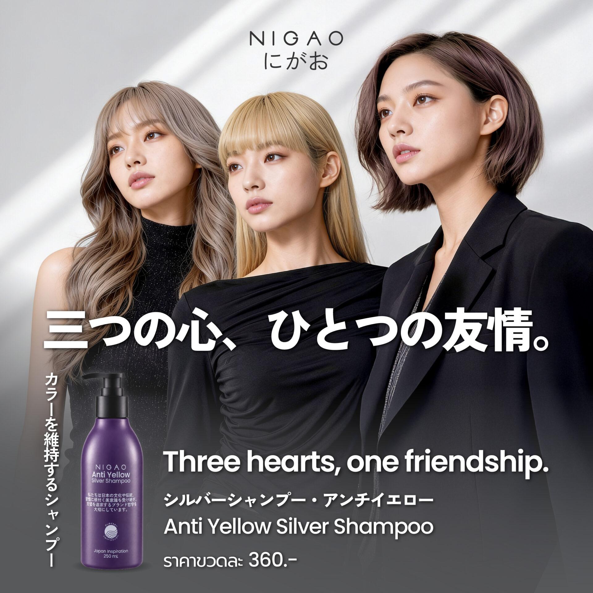 ดูแลผมฟอกและผมทำสีด้วย NIGAO Anti Yellow Silver Shampoo