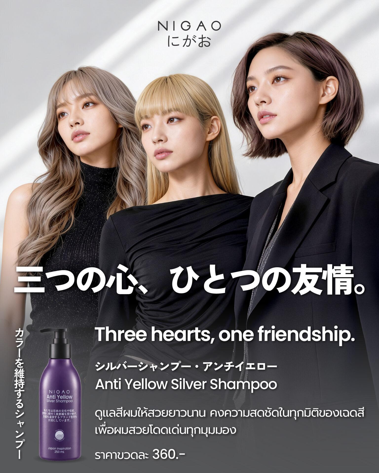 ดูแลผมฟอกและผมทำสีด้วย NIGAO Anti Yellow Silver Shampoo