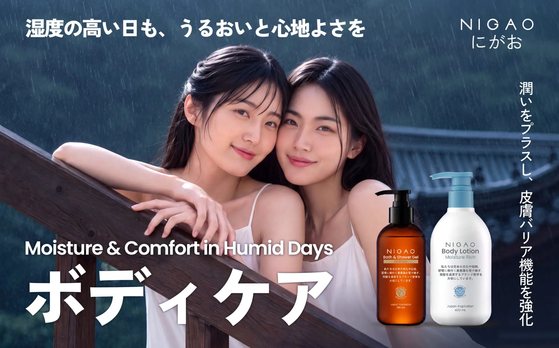 ดูแลผิวในอากาศชื้นด้วย NIGAO Bath & Shower Gel และ Body Lotion