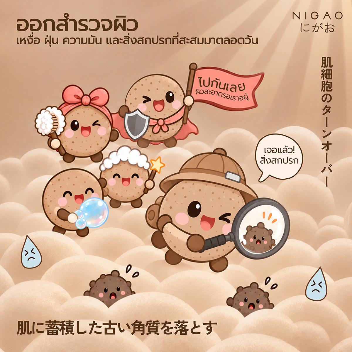 NIGAO Body Scrub Wash สครับผิวจากเปลือกวอลนัท