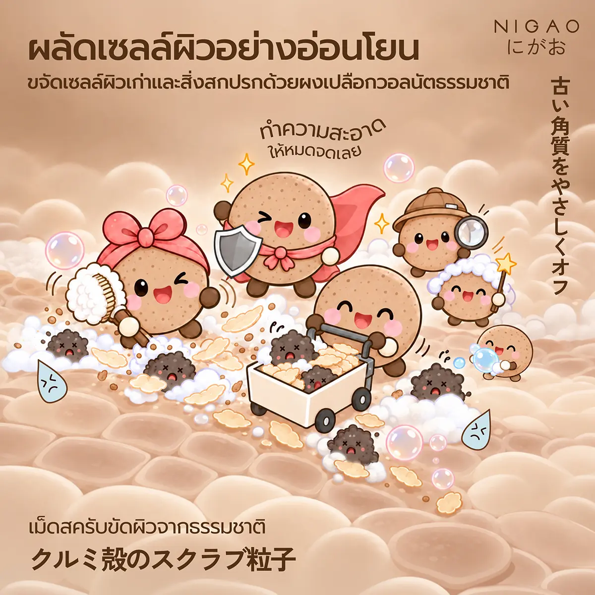 NIGAO Body Scrub Wash สครับผิวจากเปลือกวอลนัท