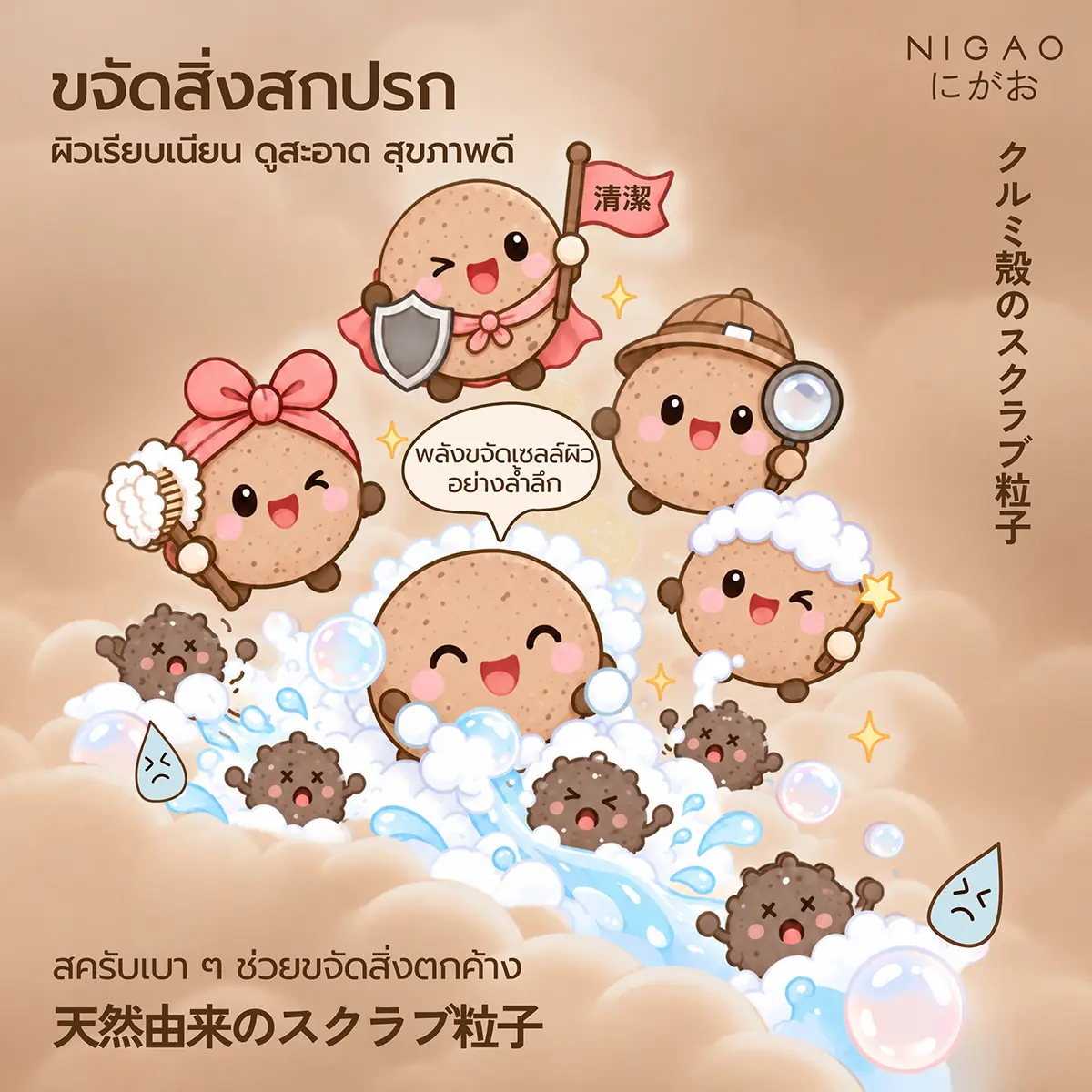 NIGAO Body Scrub Wash สครับผิวจากเปลือกวอลนัท