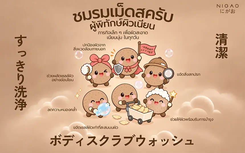 NIGAO Body Scrub Wash สครับผิวจากเปลือกวอลนัท